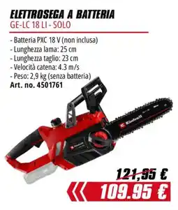 Einhell Elettrosegna a batteria Einhell offerta