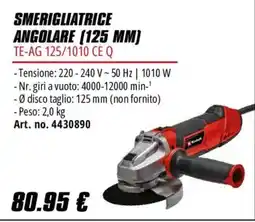 Einhell Smerigliatrice angolare 125 mm TE-AG 125/1010 CE Q offerta