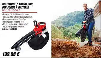 Soffiatore / Aspiratore per foglie a batteria GE-CL 36 LI E-SOLO