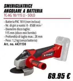 Einhell Smerigliatrice angolare a batteria Einhell offerta