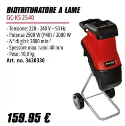 Einhell Biotrituratore a lame GC-KS 2540 offerta