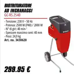 Einhell Biotrituratore ad ingranaggi Einhell offerta