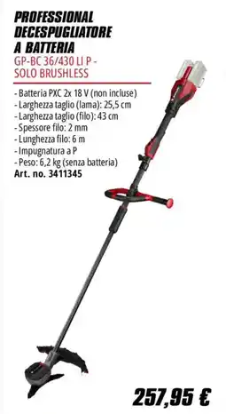 Einhell Professional decespugliatore a batteria offerta