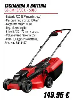 Einhell Tagliaerba a batteria GE-CM 18/30 LI - Solo offerta