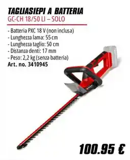 Einhell Tagliasiepi a batteria GC-CH 18/50 LI - Solo offerta