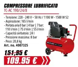 Einhell Compressore lubrificato TC-AC 190/24/8 offerta
