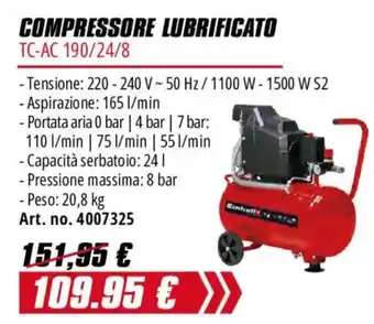 Compressore lubrificato TC-AC 190/24/8