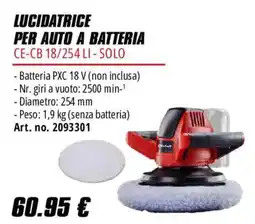 Einhell Lucidatrice per auto a batteria CE-CB 18/254 LI - Solo offerta