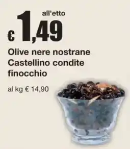Sì con te Olive nere nostrane Castellino condite finocchio offerta