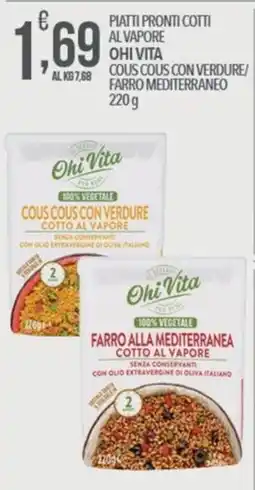 Iper Romagnolo Piatti pronti cotti alvapore ohi vita cous cous con verdure/ farro mediterraneo offerta