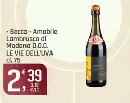 Supermercati Dok Lambrusco di Modena D.O.C. LE VIE DELL'UVA offerta