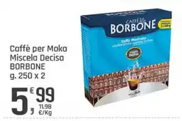 Supermercati Dok Caffè per Moka Miscela Decisa BORBONE offerta
