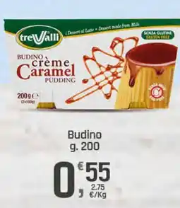 Supermercati Dok Budino creme Caramel Pudding tre Valli offerta