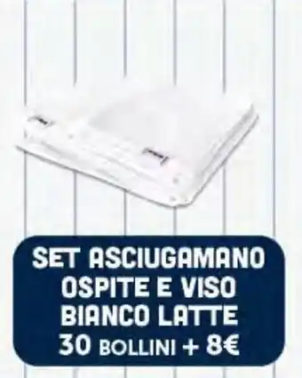 Supermercati Dok Set asciugamano ospite e viso bianco latte offerta