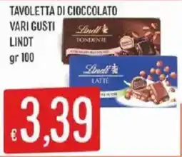 Sisa Tavoletta di cioccolato vari gusti Lindt offerta