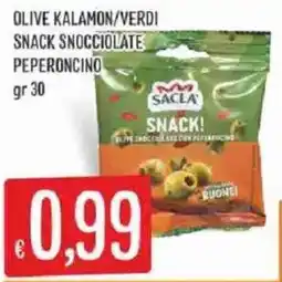 Sisa Olive kalamon/verdi snack snocciolate peperoncino Sacla' offerta