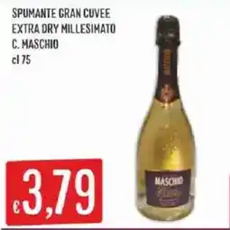 Sisa Spumante gran cuvee extra dry millesimato C. Maschio offerta
