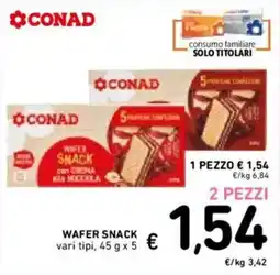 Spazio Conad Wafer snack Conad offerta