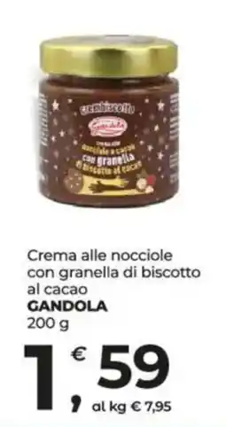 Alter Discount Crema alle nocciole con granella di biscotto al cacao Gandola offerta