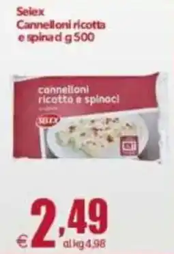Elite Selex cannelloni ricotta e spinaci offerta