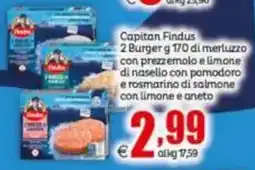 Elite Capitan Findus Burger di merluzzo con prezzemolo e limone di nasello con pomodoro e rosmarino di salmone con limone e aneto offerta