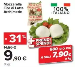 Carrefour Iper Mozzarella Fior di Latte Archimede offerta