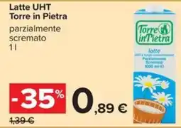 Carrefour Iper Latte UHT Torre in Pietra parzialmente scremato offerta