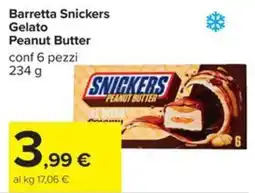 Carrefour Iper Barretta Snickers Gelato Peanut Butter offerta