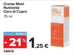 Carrefour Iper Crema Mani Nutriente Cera di Cupra offerta
