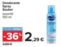 Carrefour Iper Deodorante Spray Sauber offerta