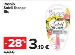 Carrefour Iper Rasoio Soleil Escape Bic offerta