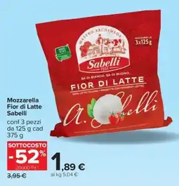 Carrefour Iper Mozzarella Fior di Latte Sabelli offerta