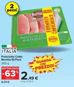 Carrefour Iper Prosciutto Cotto Beretta Bi-Pack offerta