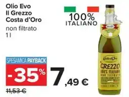 Carrefour Iper Olio Evo Il Grezzo Costa d'Oro offerta