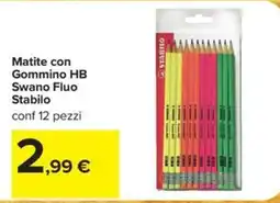 Carrefour Iper Matite con Gommino HB Swano Fluo Stabilo offerta