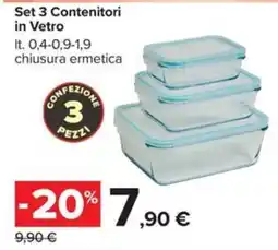 Carrefour Iper Set 3 Contenitori in Vetro offerta