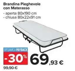 Carrefour Iper Brandina Pieghevole con Materasso offerta