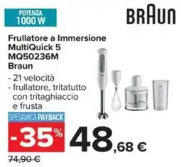 Carrefour Iper Frullatore a Immersione MultiQuick 5 Braun offerta