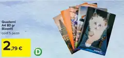 Carrefour Iper Quaderni A4 Blasetti offerta