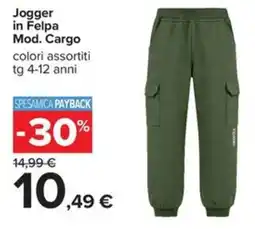 Carrefour Iper Jogger in Felpa Mod. Cargo offerta