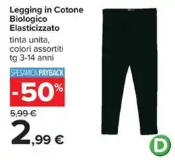 Carrefour Iper Legging in Cotone Biologico Elasticizzato offerta