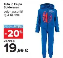 Carrefour Iper Tuta in Felpa Spiderman offerta