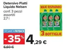 Carrefour Iper Detersivo Piatti Liquido Nelsen offerta