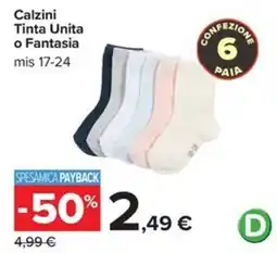 Carrefour Iper Calzini Tinta Unita o Fantasia offerta