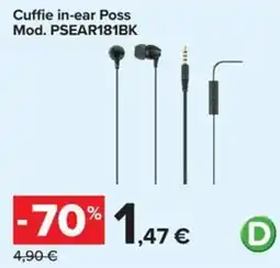 Carrefour Iper Cuffie in-ear Poss offerta