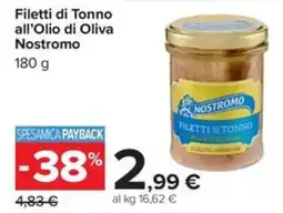 Carrefour Iper Filetti di Tonno all'Olio di Oliva Nostromo offerta