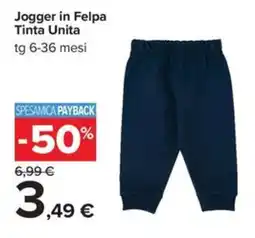 Carrefour Iper Jogger in Felpa Tinta Unita offerta