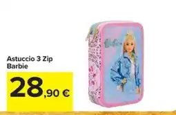 Carrefour Iper Astuccio 3 Zip Barbie offerta