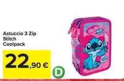 Carrefour Iper Astuccio 3 Zip Stitch Coolpack offerta