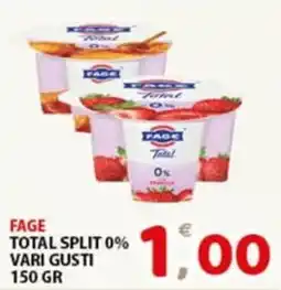 Premium Supermercati FAGE TOTAL SPLIT 0% offerta